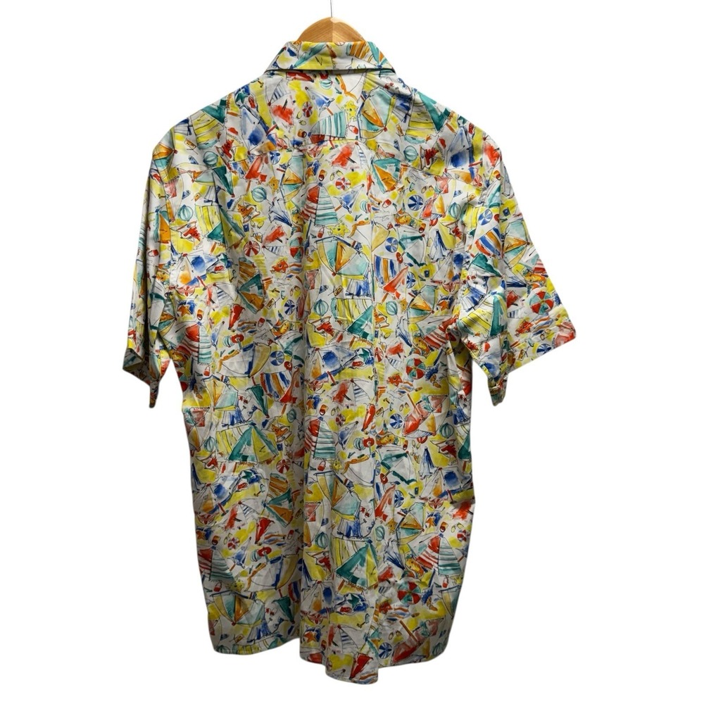 Solemare Maus & Hoffman Men's Large Multicolor Nautical Beach Hawaiian Shirt euc - Picture 4 of 5